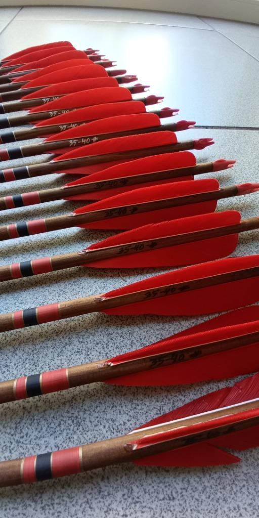 Pijlen ceder hout 32" 30# 40# 100 gr punten, Sport en Fitness, Handboogschieten, Nieuw, Pijlen, Ophalen of Verzenden