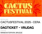 Twee dagtickets vrijdag Cactusfestival 2025, Twee personen