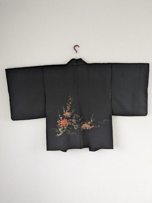 Japanse dames Haori (Kimonojasje)., Kleding | Dames, Jasjes, Kostuums en Pakken, Gedragen, Jasje, Zwart, Verzenden