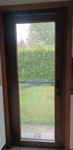 Houten deur met dubbele beglazing (885x2070), 80 tot 100 cm, Zo goed als nieuw, Hout, Buitendeur