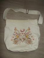 Mooie stoffen grote geborduurde handtas Esprit = 3 euro, Wit, Minder dan 40 cm, Zo goed als nieuw, 35 tot 55 cm