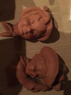 Twee terracotta beeldjes/hoofdjes samen 20euro, Enlèvement ou Envoi, Comme neuf