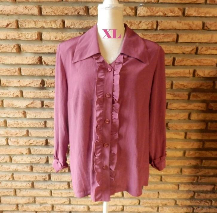 (36) -chemisier femme t.42 vieux rose - christian michel -, Kleding | Dames, Blouses en Tunieken, Zo goed als nieuw, Maat 42/44 (L)