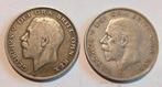 Engeland - lot van 2 x half Crowns - zilver, Ophalen of Verzenden, Setje, Zilver