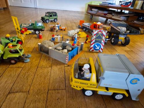 playmobil bouwwerf, 3 vrachtwagens, vuilnis -en borstelwagen, Kinderen en Baby's, Speelgoed | Playmobil, Gebruikt, Ophalen of Verzenden