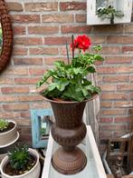 Geranium met koperen pot, Jardin & Terrasse, Vases de jardin, Comme neuf, Enlèvement ou Envoi