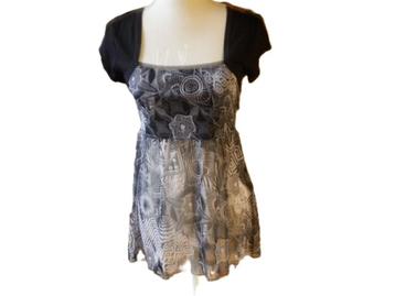 (174)- blouse femme t.36 noire grise - cache cache - beschikbaar voor biedingen