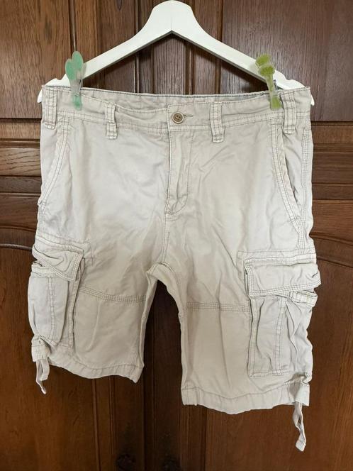 Beige cargoshort voor heren — maat M, Kleding | Heren, Broeken en Pantalons, Gedragen, Maat 48/50 (M), Beige, Ophalen of Verzenden