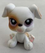 Littlest Pet Shop # 84 Boxer Puppy Dog LPS White Tan Purple, Verzamelen, Poppetjes en Figuurtjes, Gebruikt, Ophalen of Verzenden