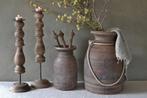 Oude houten Himachal pot / Nepalese kruik, Overige materialen, Gebruikt, Overige kleuren, Ophalen of Verzenden