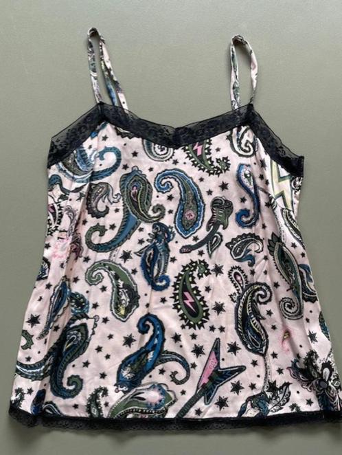 ZGAN poederroze top Zadig & Voltaire paisley mt S, Kleding | Dames, Topjes, Zo goed als nieuw, Maat 36 (S), Overige kleuren, Zonder mouw
