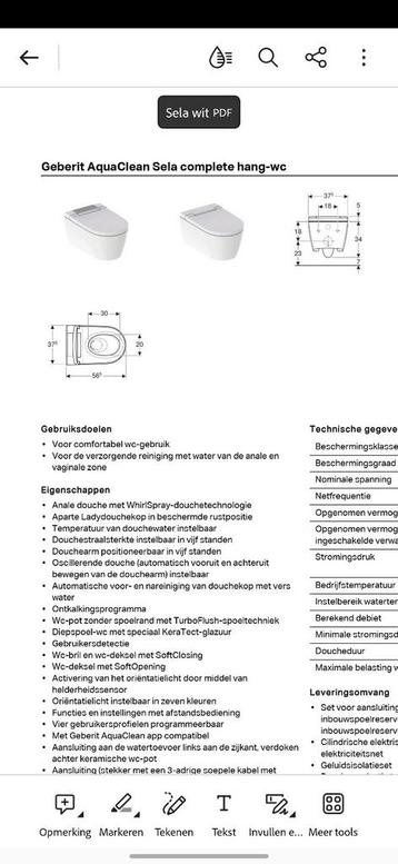 Geberit sela hangtoilet mat wit beschikbaar voor biedingen