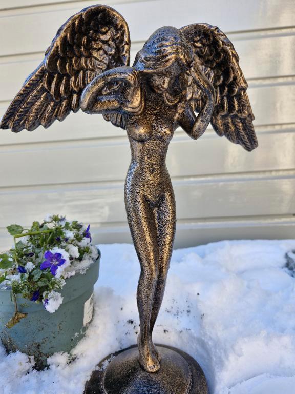 engel van gietijzer, Antiek en Kunst, Kunst | Beelden en Houtsnijwerken, Ophalen of Verzenden