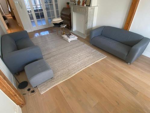 2x Klippan met hocker grijs, Huis en Inrichting, Zetels | Zetels en Chaises Longues, Gebruikt, Tweepersoons, 150 tot 200 cm, 75 tot 100 cm