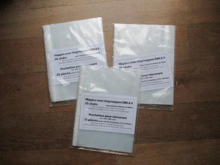 75 nieuwe plastiek mapjes voor ringmap Din A4, Divers, Fournitures scolaires, Neuf, Enlèvement ou Envoi