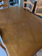 Massief houten eetkamertafel met 6 stoelen, Huis en Inrichting, Tafels | Eettafels, Ophalen, Gebruikt