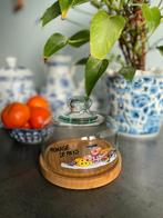 Plateau à fromage vintage en bois avec cloche en verre, Maison & Meubles, Accessoires pour la Maison | Cloches, Enlèvement, Comme neuf