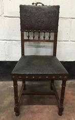 Chaises de salle à manger anciennes en cuir, XIXe siècle, Enlèvement ou Envoi