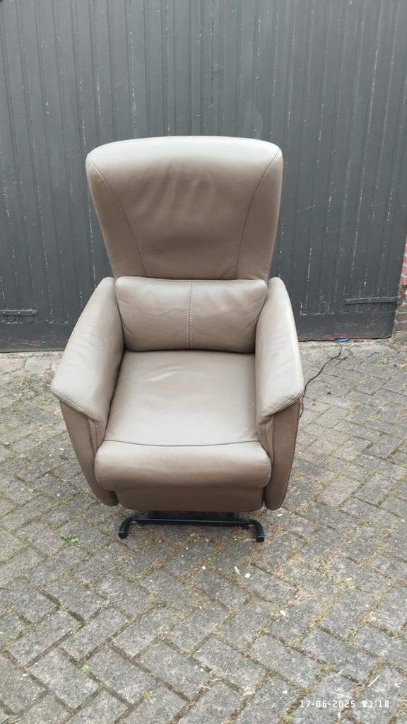 Lederen sta op zetel, Maison & Meubles, Fauteuils, Comme neuf, Cuir, Enlèvement