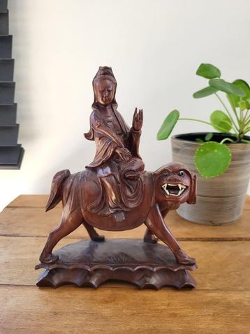 statue chinoise en bois Foo Dog, Enlèvement ou Envoi