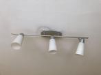 Plafondlamp met 3 verstelbare spots (glas met metalen frame), Enlèvement, Utilisé, Métal