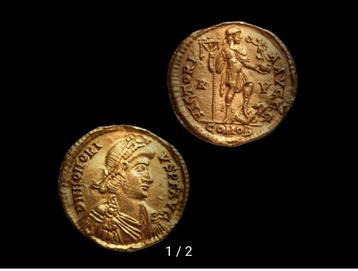 Zeldzame Romeinse gouden munt 24Karaat beschikbaar voor biedingen