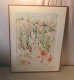 Mooi Geschilderd Aquarel 'Zuiders Dorpje' - Monique Raise, Antiek en Kunst, Ophalen of Verzenden