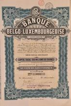 Banque Belgo-Luxembourgeoise - 1920, Ophalen of Verzenden, Voor 1920, Aandeel