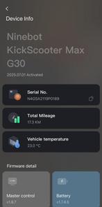 Ninebot G30 Max, Fietsen en Brommers, Ophalen, Zo goed als nieuw