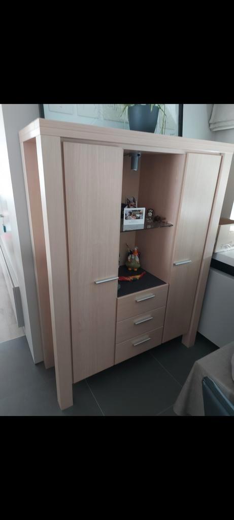 Eettafel, 6 stoelen, vitrine en dressoir, Huis en Inrichting, Complete eetkamers, Gebruikt, 4 tot 6 stoelen, Ophalen