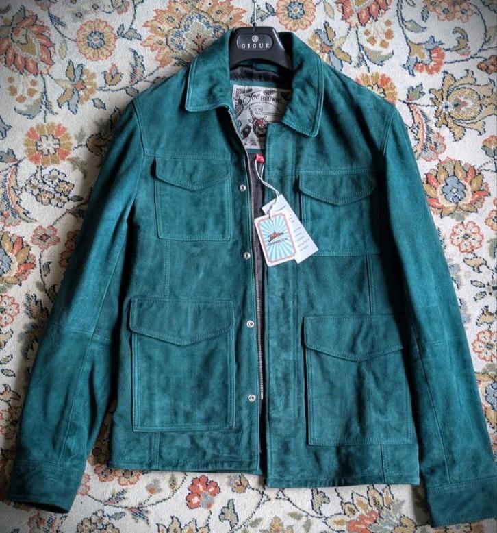 Genuine leather jacket (Suede Men's coat), Kleding | Heren, Jassen | Winter, Nieuw, Maat 46 (S) of kleiner, Groen, Ophalen of Verzenden