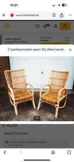 Zetels in dikke bamboe jaren 50, stukprijs, Ophalen of Verzenden, Rotan