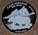 Vintage sticker Café Siberië Meerhout retro autocollant, Comme neuf, Autres types, Enlèvement ou Envoi