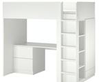 Hoogslaper Smastad IKEA, Huis en Inrichting, Slaapkamer | Bedden, Ophalen, Eenpersoons, Wit, 200 cm