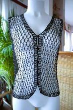 transparant blouse; filets et perles, Zwart, Nieuw, Ophalen of Verzenden, Handgemaakt