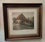 Gravure d' Henri Quittelier "fermette d'Uccle du XVIIe", Antiek en Kunst, Ophalen of Verzenden