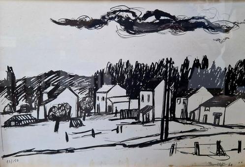 Theo Humblet - Brabants landschap, Antiek en Kunst, Kunst | Litho's en Zeefdrukken, Ophalen of Verzenden