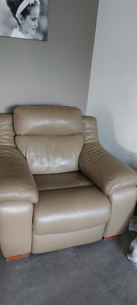 Lederen salon, Huis en Inrichting, Zetels | Zetels en Chaises Longues, Ophalen