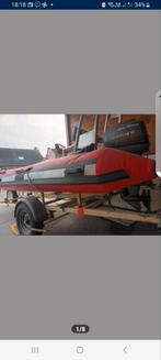 Knappe rode snelle rib met Mariner BB 50Pk op trailer, Ophalen of Verzenden, Gebruikt