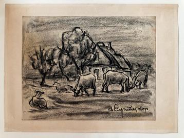 Houtskooltekening Aloys de Lignière (1891-1963), Enlèvement ou Envoi