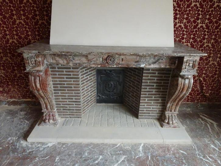 Marmeren open haard in Charles X-stijl, Huis en Inrichting, Haarden, Gebruikt, Overige soorten, Ophalen