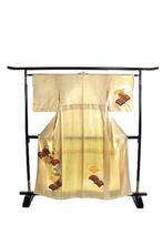 Kimono japonais Houmongi., Envoi, Porté, Taille 38/40 (M)