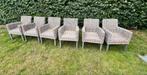 6 gevlochten houten stoelen, Tuin en Terras, Ophalen