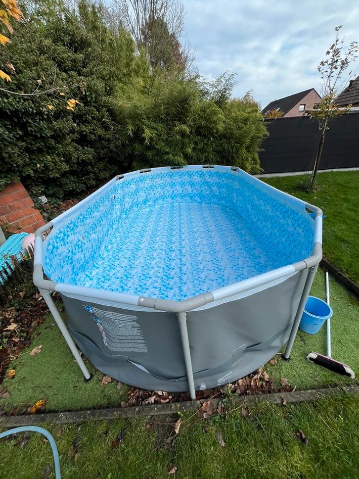 Bestway zwembad ovaal + zeilen & zandfilter 8300l/u + ladder, Tuin en Terras, Zwembaden, Zo goed als nieuw, Ovaal, Ophalen