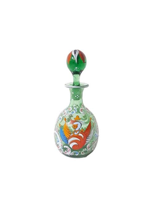 Ancienne Petite Bouteille en Verre Émaillé avec Décor Blason, Antiquités & Art, Antiquités | Verre & Cristal, Enlèvement ou Envoi