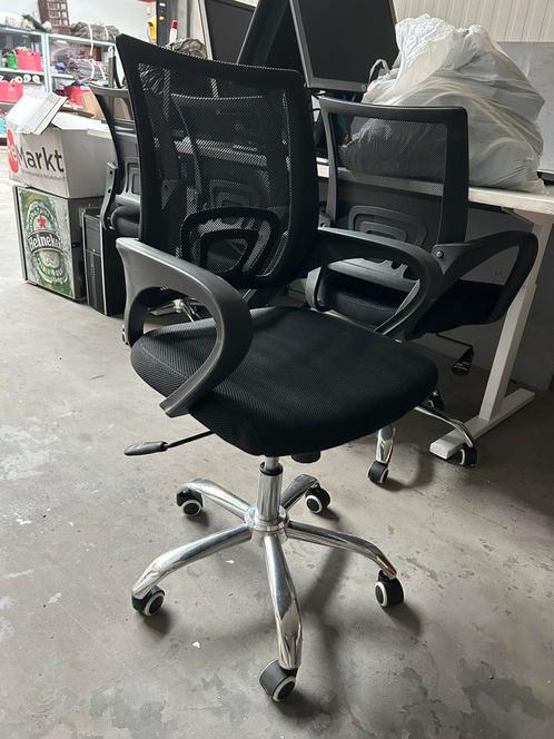 5 bureaustoelen met ademende mesh rugleuning, Huis en Inrichting, Bureaustoelen, Nieuw, Bureaustoel, Zwart, Ophalen