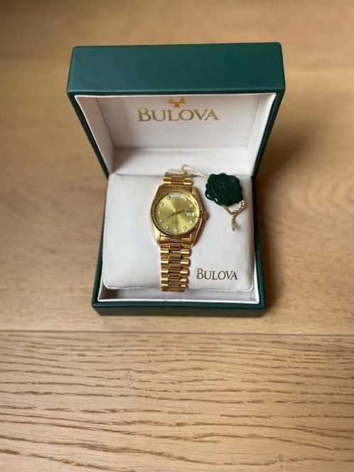 NOS Bulova Super Seville 2001 goud diamant, Bijoux, Sacs & Beauté, Montres | Hommes, Neuf, Montre-bracelet, Autres marques, Or