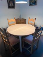 Uitschuifbare eetkamertafel, Huis en Inrichting, Ophalen, Overige materialen, 100 tot 150 cm, Rond