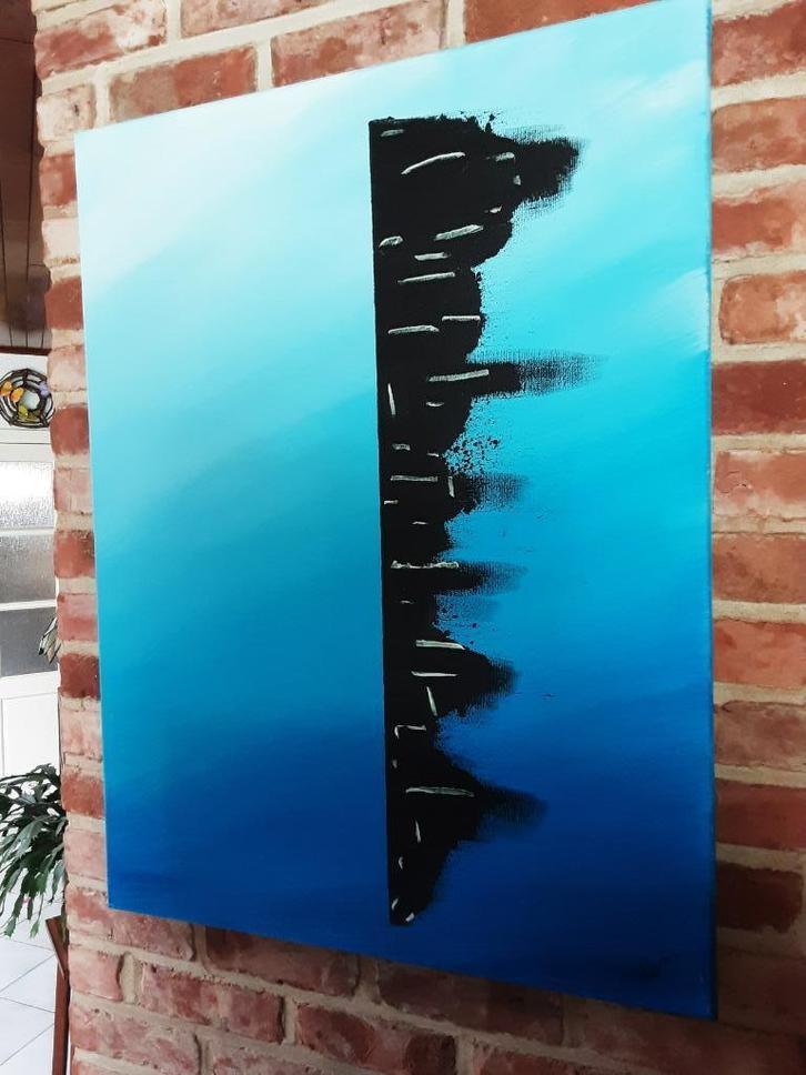 Modern abstract schilderij getiteld “Camouflage”., Antiek en Kunst, Kunst | Schilderijen | Abstract, Ophalen