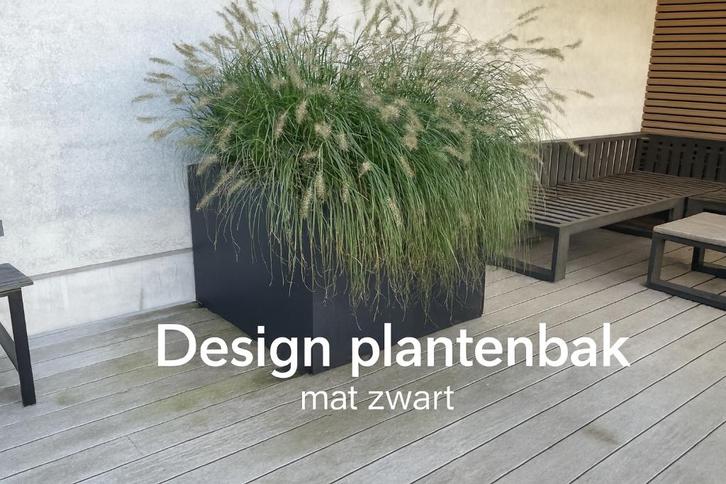 Design plantenbak – mat zwart” of “10010070 cm – staal, Tuin en Terras, Bloembakken en Plantenbakken, Zo goed als nieuw, Metaal